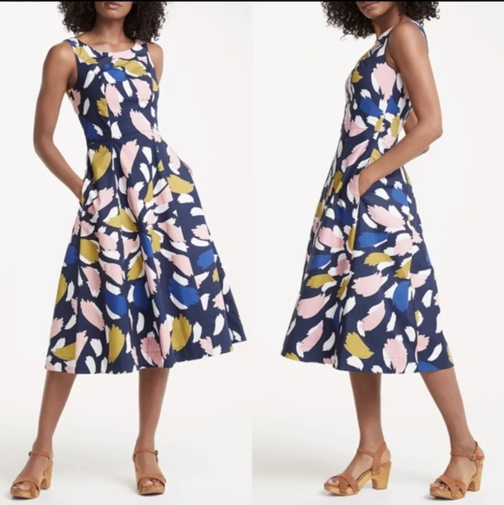 Boden‎ brush stroke fit and flare midi size 6